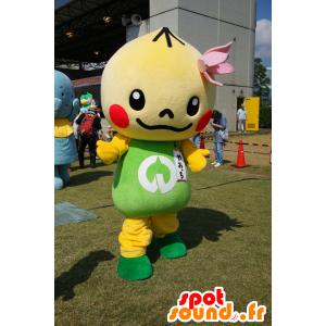 Mascot yellow and green man, flower - MASFR25265 - Yuru-Chara Japanese mascots