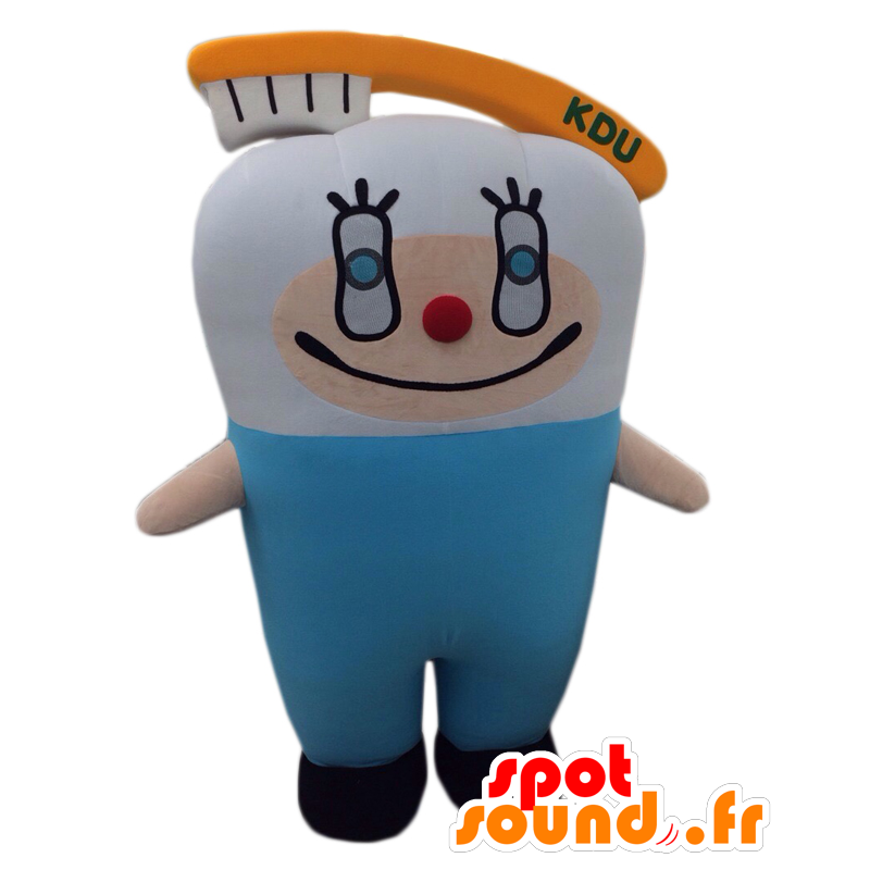 Kyusshi mascot, giant white tooth with a toothbrush - MASFR25267 - Yuru-Chara Japanese mascots