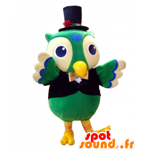 Mascotte de Toshima-kun, hibou vert, costumé avec un chapeau - MASFR25268 - Mascottes Yuru-Chara Japonaises