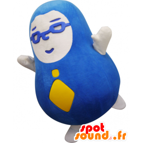 Daruma-Hakase mascotte, grande tizio blu con i vetri - MASFR25269 - Yuru-Chara mascotte giapponese