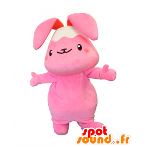 Fujipyon mascotte, rosa e bianco coniglio, dolce e carino - MASFR25270 - Yuru-Chara mascotte giapponese