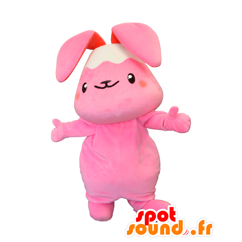 Fujipyon mascotte, rosa e bianco coniglio, dolce e carino - MASFR25270 - Yuru-Chara mascotte giapponese