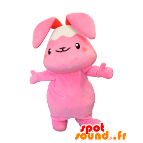 Fujipyon mascotte, rosa e bianco coniglio, dolce e carino - MASFR25270 - Yuru-Chara mascotte giapponese