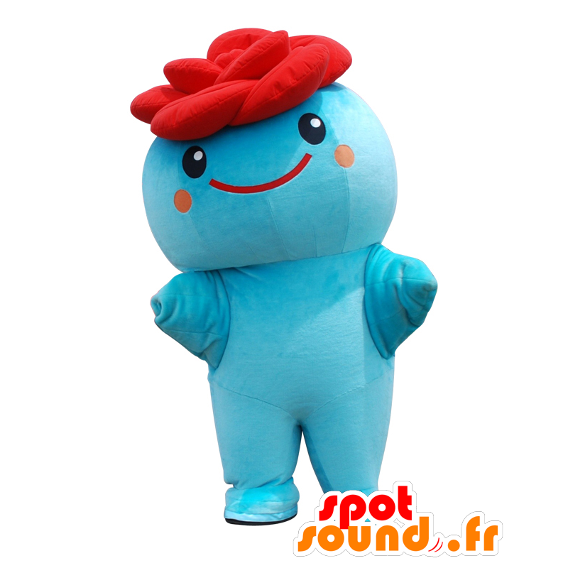 Gokarin mascot, blue guy with a flower on her head - MASFR25271 - Yuru-Chara Japanese mascots