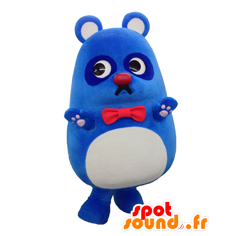 Mascot Ahna-chan, panda, blauw en witte teddybeer - MASFR25280 - Yuru-Chara Japanse Mascottes