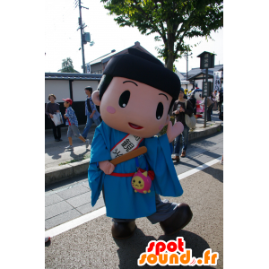 Japanese boy mascot, dressed in a blue tunic - MASFR25282 - Yuru-Chara Japanese mascots