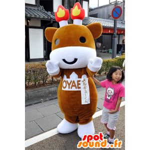 Mascot Merugyu kun kont, bruin en wit veulen - MASFR25284 - Yuru-Chara Japanse Mascottes