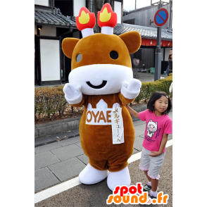 Mascotte de Merugyu kun, d'âne, de poulain marron et blanc - MASFR25284 - Mascottes Yuru-Chara Japonaises