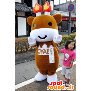 Maskot Merugyu kun zadek, hnědé a bílé hříbě - MASFR25284 - Yuru-Chara japonské Maskoti