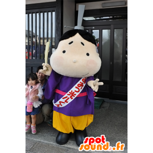 Mascotte d'Otsuhikaru-Kun, homme asiatique en habit coloré - MASFR25286 - Mascottes Yuru-Chara Japonaises