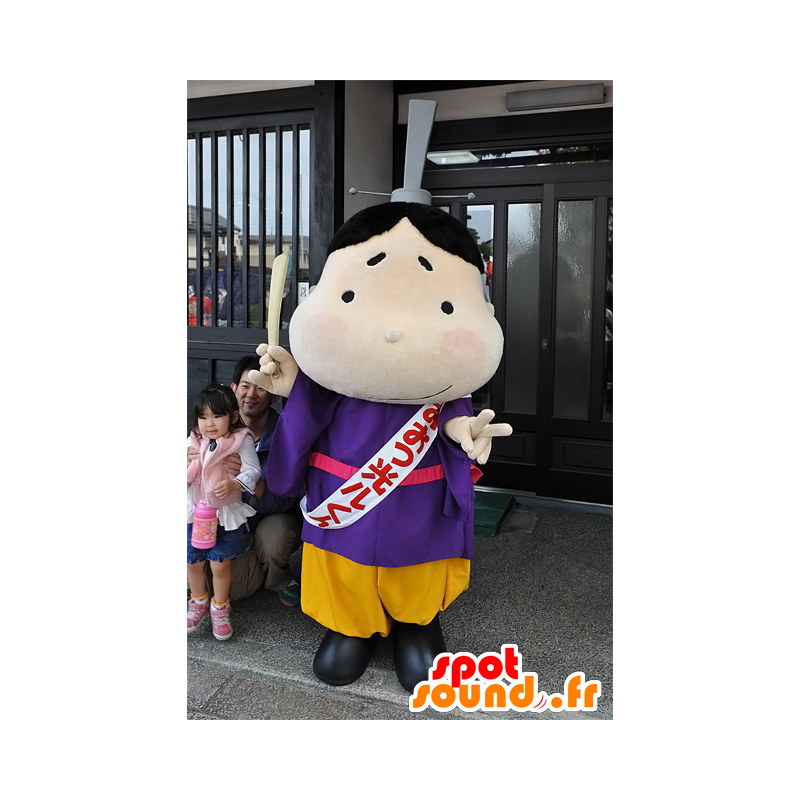 Mascot Otsuhikaru-Kun, Asian man in colorful clothes - MASFR25286 - Yuru-Chara Japanese mascots