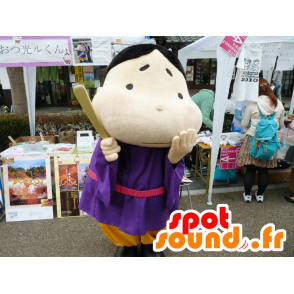 Mascot Otsuhikaru-Kun, hombre asiático en ropa de colores - MASFR25286 - Yuru-Chara mascotas japonesas