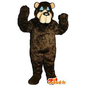 Stor mörkbrun björnmaskot, anpassningsbar - Spotsound maskot