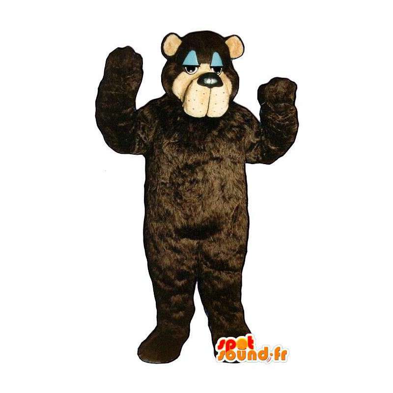 Stor mörkbrun björnmaskot, anpassningsbar - Spotsound maskot