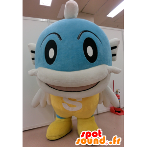 Mascot Caffy, peixe amarelo e azul, gigante e divertido - MASFR25289 - Yuru-Chara Mascotes japoneses