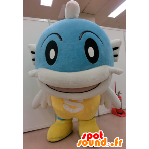 Caffy mascot, yellow and blue fish, giant and fun - MASFR25289 - Yuru-Chara Japanese mascots