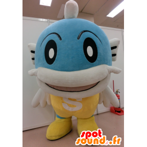 Caffy mascotte, pesce giallo e blu, gigante e divertimento - MASFR25289 - Yuru-Chara mascotte giapponese
