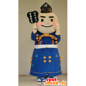 Japansk maskot, asiatisk man i traditionell klänning -