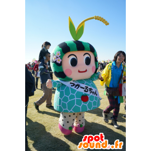 Mascot Tsugaaru-chan, melancia gigante, verde e preto - MASFR25293 - Yuru-Chara Mascotes japoneses