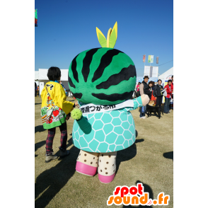 Mascot Tsugaaru-chan, reuze watermeloen, groen en zwart - MASFR25293 - Yuru-Chara Japanse Mascottes