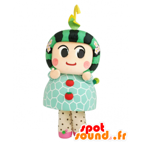 Mascot Tsugaaru-chan, gigantiske vannmelon, grønn og svart - MASFR25293 - Yuru-Chara japanske Mascots