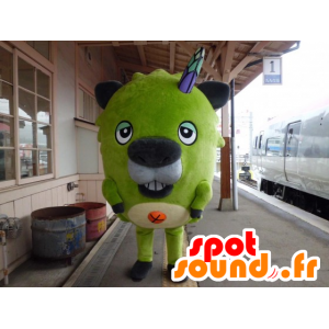 Shigakou mascotte, castoro verde, divertente e divertente mostro - MASFR25295 - Yuru-Chara mascotte giapponese