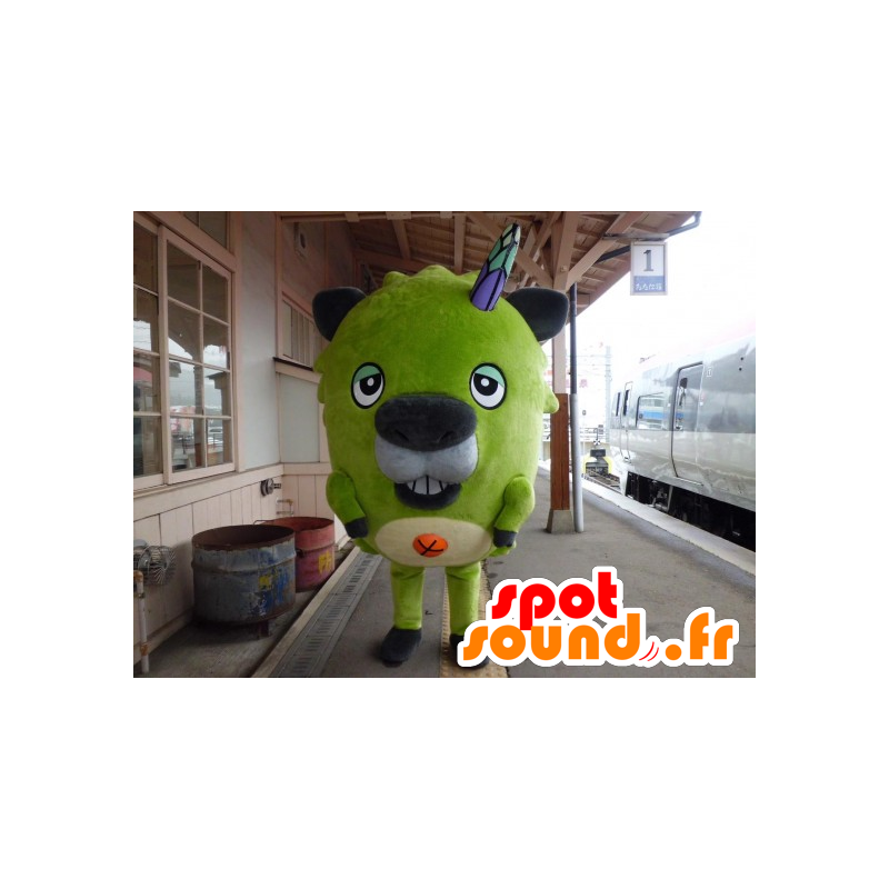 Shigakou mascot, green beaver, fun and funny monster - MASFR25295 - Yuru-Chara Japanese mascots