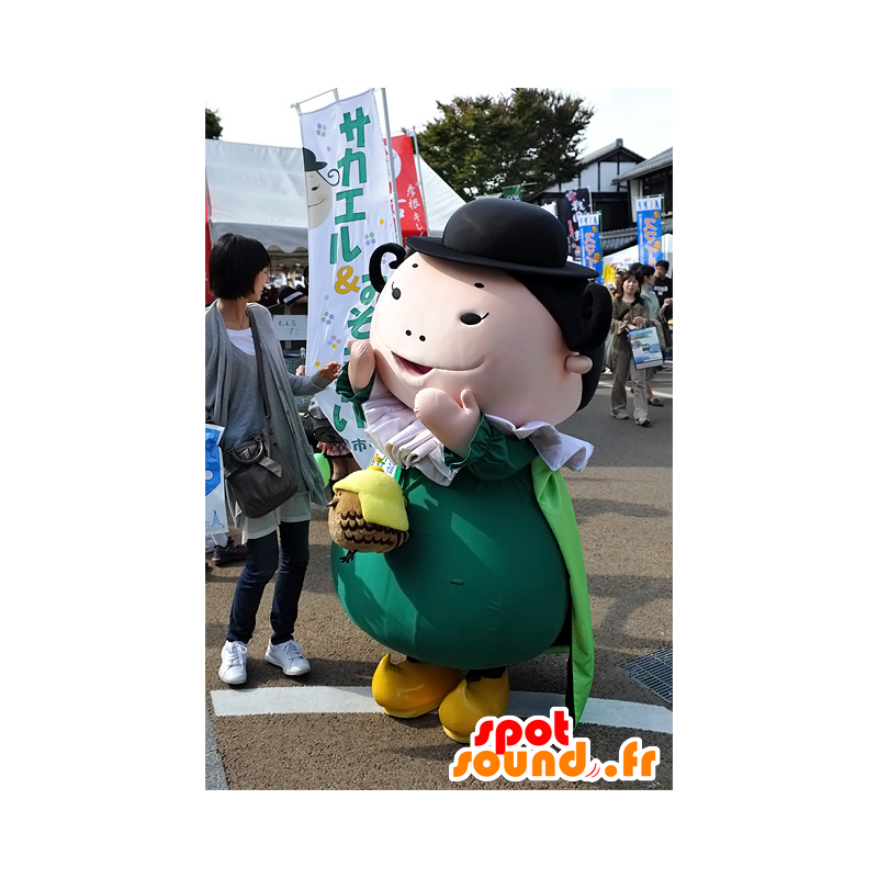 Mascota Sakaeru, hombre regordete con un bombín - MASFR25297 - Yuru-Chara mascotas japonesas