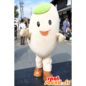 Mascotte de Nukachu, grain de riz avec un chapeau vert - MASFR25305 - Mascottes Yuru-Chara Japonaises