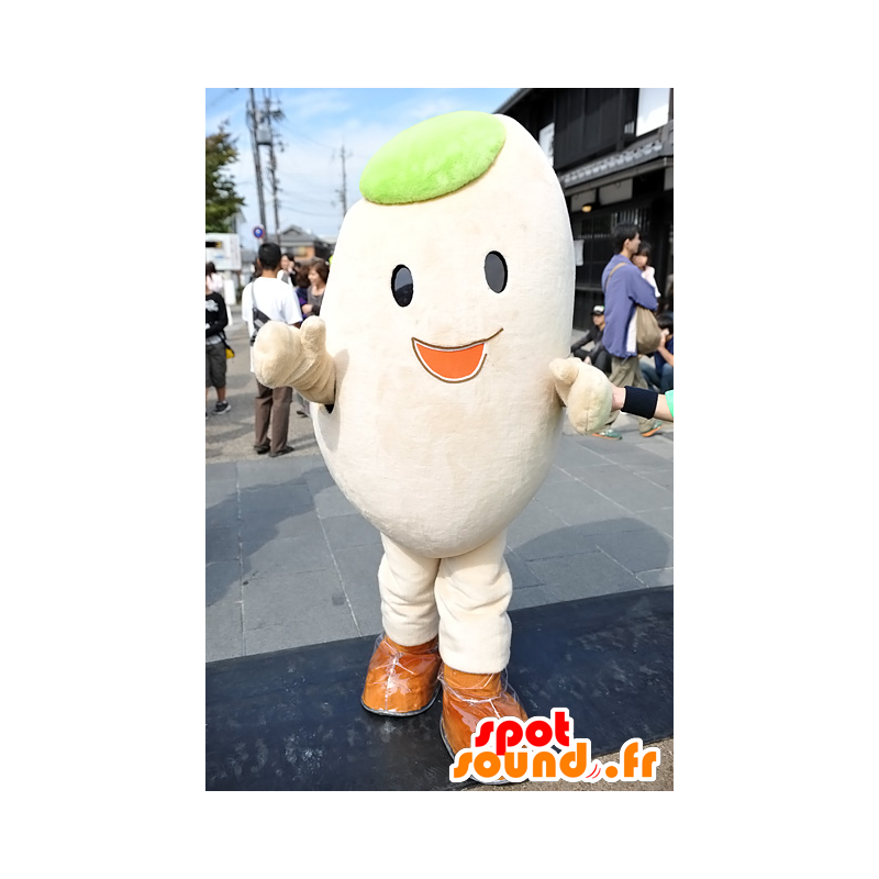 Mascotte de Nukachu, grain de riz avec un chapeau vert - MASFR25305 - Mascottes Yuru-Chara Japonaises