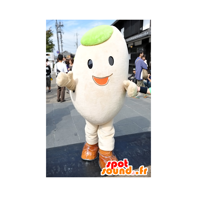 Mascot Nukachu, rijstkorrel met een groene hoed - MASFR25305 - Yuru-Chara Japanse Mascottes