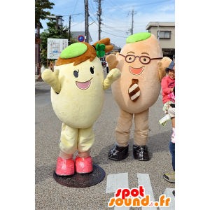 2 ei mascottes, expressieve en kleurrijke - MASFR25306 - Yuru-Chara Japanse Mascottes