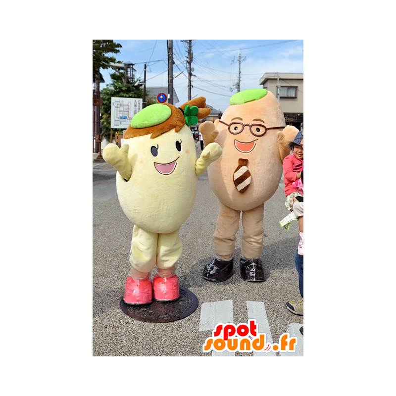 2 eggs mascots, very expressive and colorful - MASFR25306 - Yuru-Chara Japanese mascots