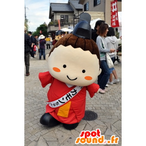 Mascot Kamon-Chan, Japanese man, dressed in a red tunic - MASFR25307 - Yuru-Chara Japanese mascots