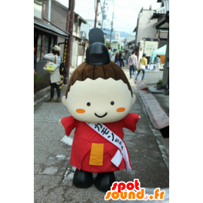 Mascot Kamon-Chan, Japanese man, dressed in a red tunic - MASFR25307 - Yuru-Chara Japanese mascots