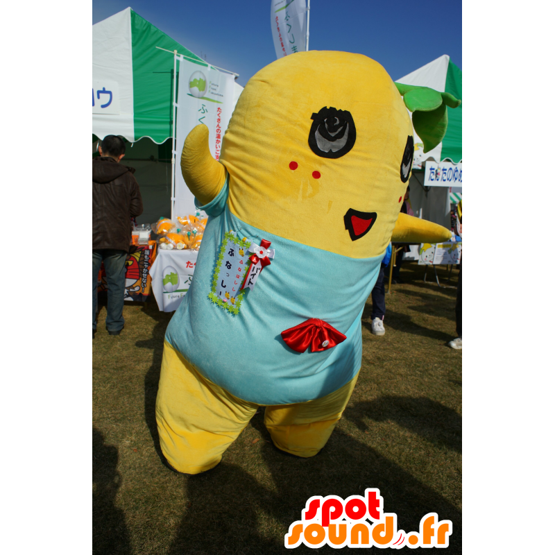 Funassyi mascot, yellow man, baby with a blue shirt - MASFR25308 - Yuru-Chara Japanese mascots