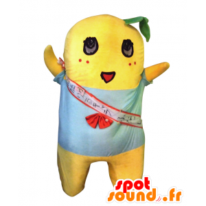 マスコットふなっしー、黄色い男、青いTシャツを着た赤ちゃん人形-MASFR25308-日本のゆるキャラのマスコット