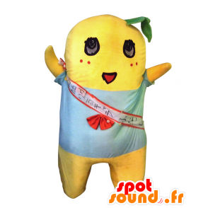 Mascotte Funassyi, uomo giallo, bambino con una camicia blu - MASFR25308 - Yuru-Chara mascotte giapponese