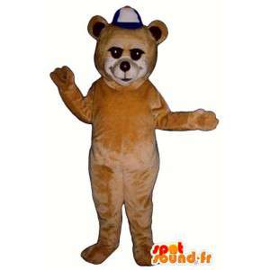 Αρκούδα μασκότ μπεζ-πορτοκαλί βελούδο - MASFR006761 - Αρκούδα μασκότ