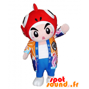 Lumiukko Mascot, lomailija, kala päähän - MASFR25314 - Mascottes Yuru-Chara Japonaises
