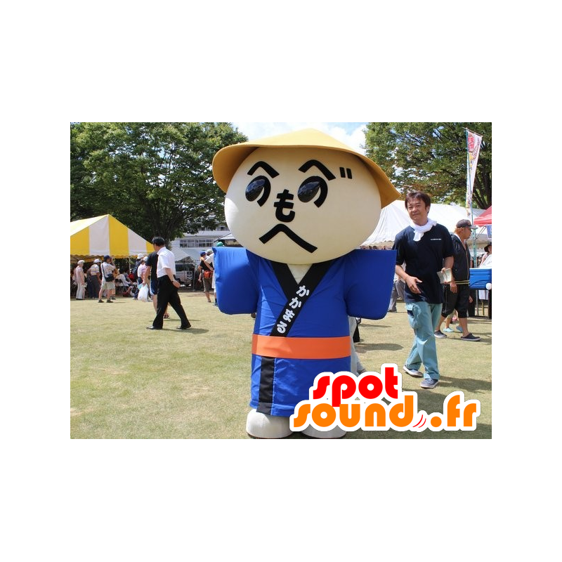 Asian mascot, a blue kimono and a hat - MASFR25317 - Yuru-Chara Japanese mascots