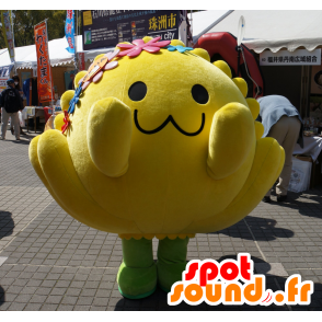 Kikurin mascot, yellow flower, giant, smiling - MASFR25324 - Yuru-Chara Japanese mascots