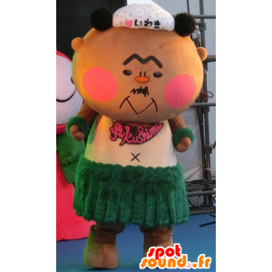 Mascotte orsacchiotto, Panda, con un abito verde peloso - MASFR25326 - Yuru-Chara mascotte giapponese