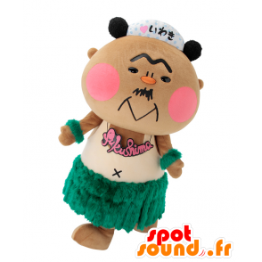 La mascota de peluche, oso panda, con un vestido verde peluda - MASFR25326 - Yuru-Chara mascotas japonesas