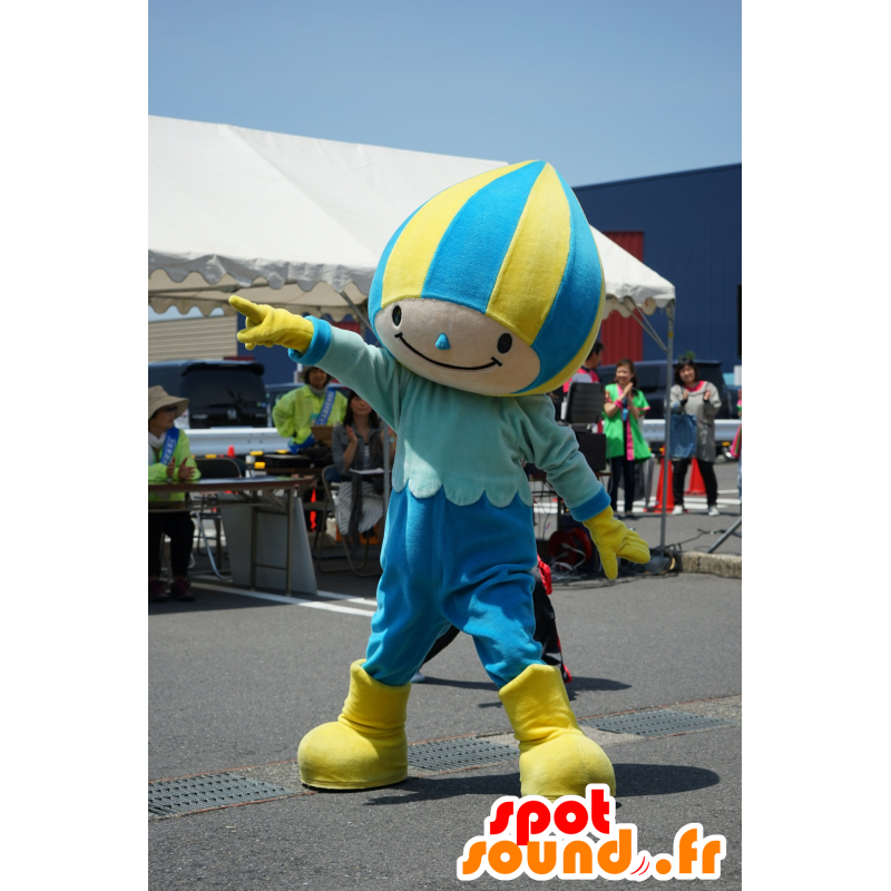 Minamo mascote, menino azul e amarelo, com uma touca de natação - MASFR25329 - Yuru-Chara Mascotes japoneses