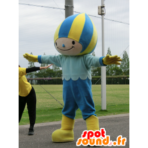 Mascotte de Minamo, garçon bleu et jaune, avec un bonnet de bain - MASFR25329 - Mascottes Yuru-Chara Japonaises