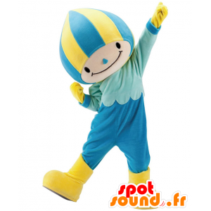 Minamo maskot, blå og gul gutt, med en badehette - MASFR25329 - Yuru-Chara japanske Mascots