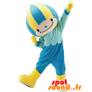 Minamo mascotte, ragazzo blu e giallo con una cuffia da bagno - MASFR25329 - Yuru-Chara mascotte giapponese