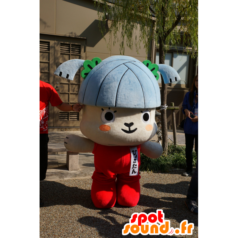 Mascotte Mädchen mit grauen Haaren, mit zwei Bettdecken - MASFR25331 - Yuru-Chara japanischen Maskottchen Mascotte Mädchen mit grauen Haaren, mit zwei Bettdecken - MASFR25331 - Yuru-Chara japanischen Maskottchen