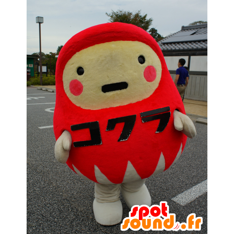 Dharma-chan mascotte, l'uomo rosso e bianco, tutto - MASFR25333 - Yuru-Chara mascotte giapponese
